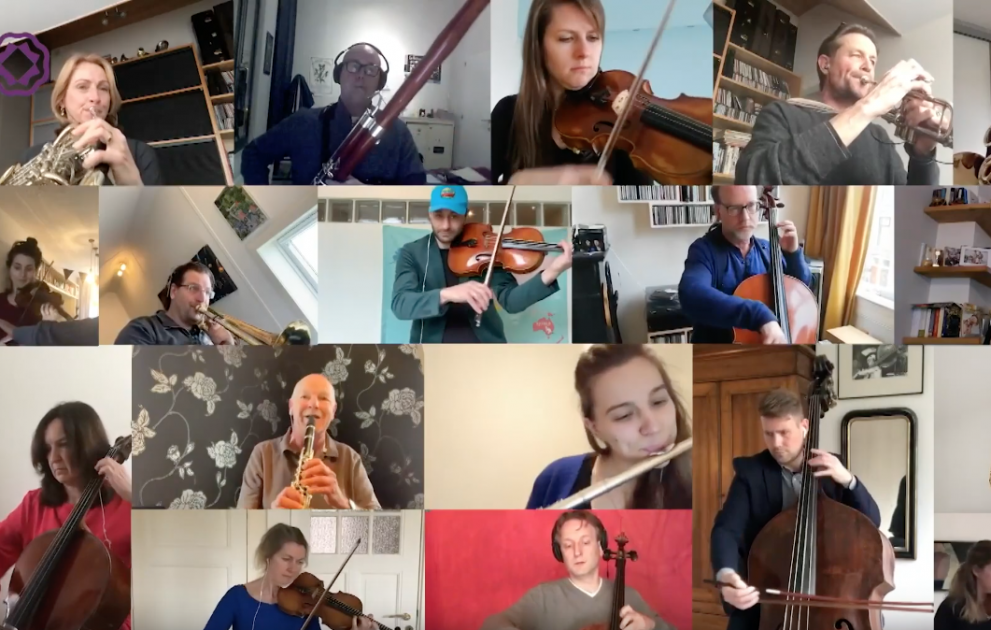 Musiker spielen von zuhause aus Beethovens „Ode an die Freude“
