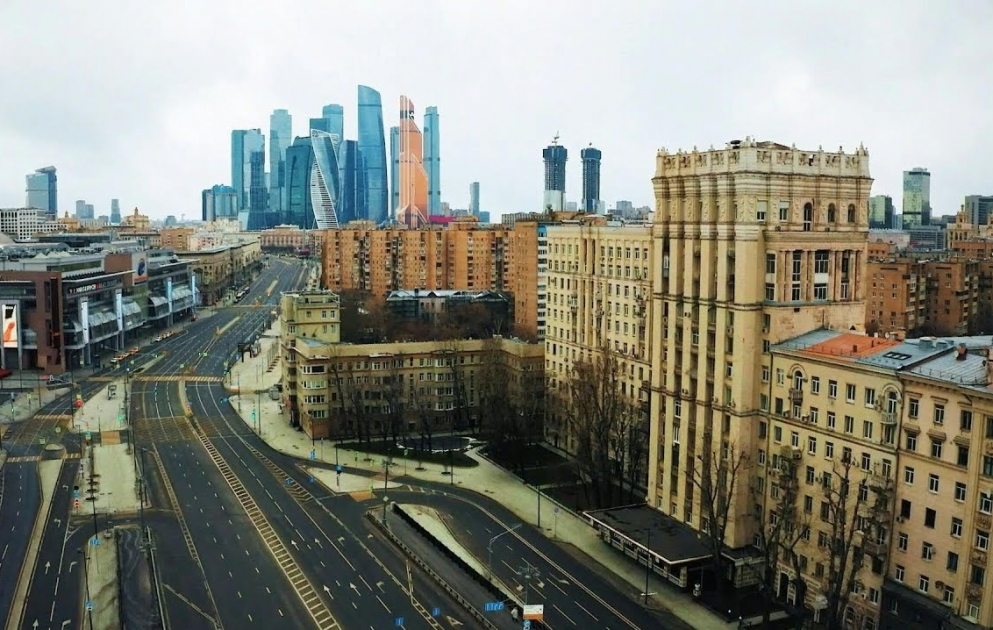 Images de drone de Moscou pendant le confinement