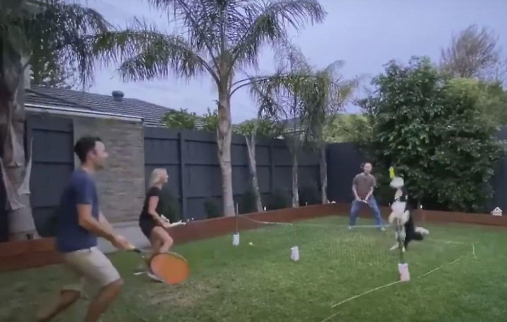 Impressive Pooch Shows of Tennis Skills in Melbourne Doubles Game