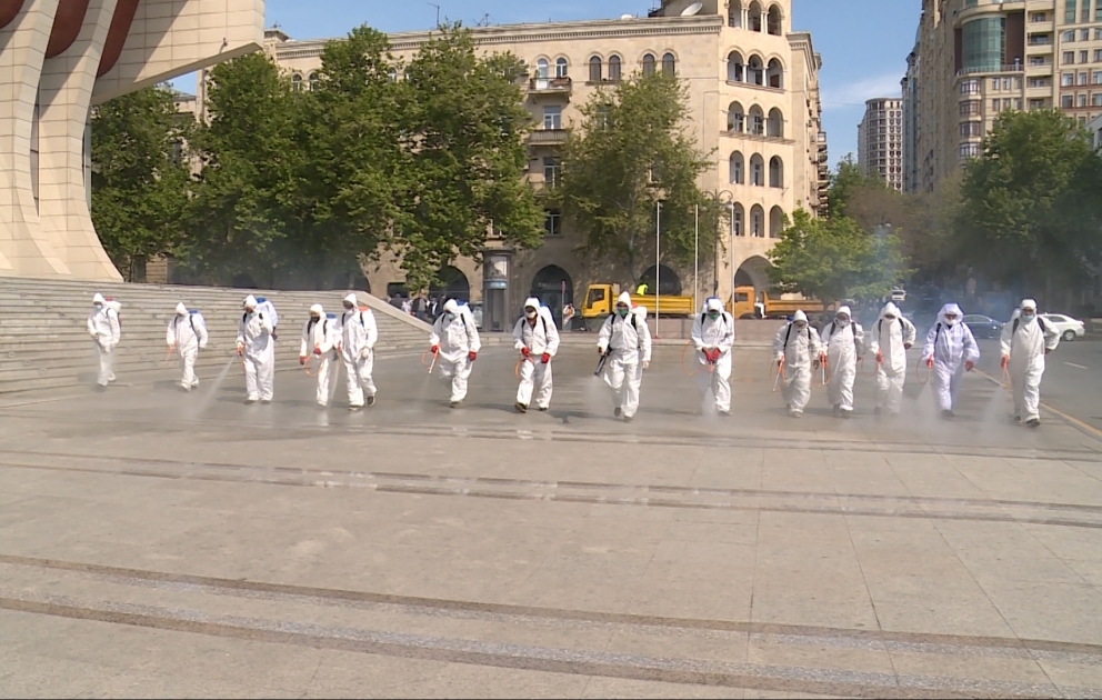 Disinfection works once again carried out in main streets and avenues of Baku