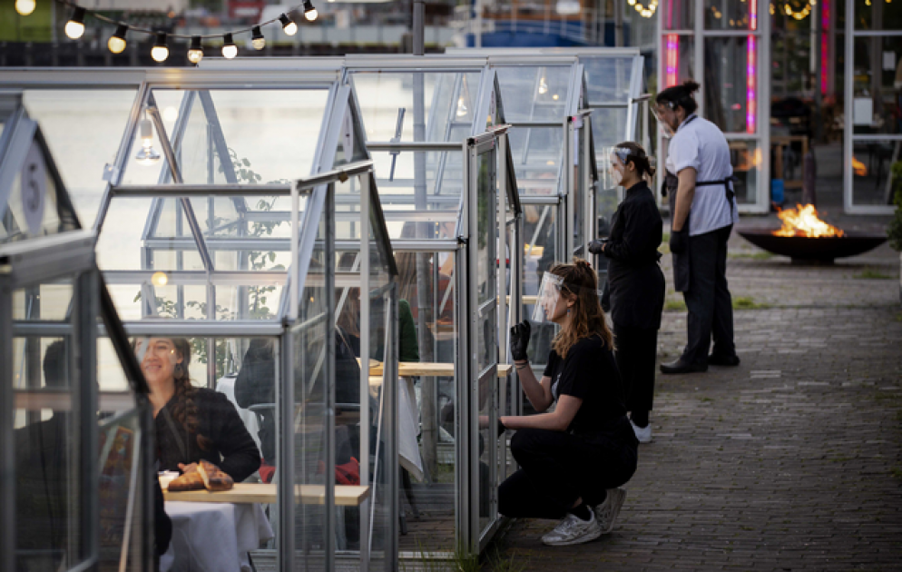 Restaurant hopes greenhouses - currently undergoing trials - will allow diners to eat safely amid pandemic