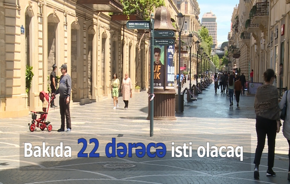Bakıda 22 dərəcə isti olacaq