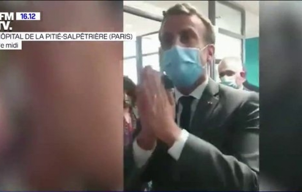 Xəstəxanada gərgin anlar: Macron tibb işçilərinin qəzəbi ilə qarşılaşdı