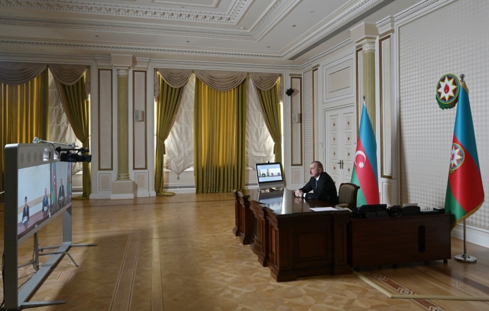 President Ilham Aliyev received Seymur Orujov on his appointment as head of Aghstafa District Executive Authority and Elchin Rzayev on his appointment as head of Imishli District Executive Authority in a video format