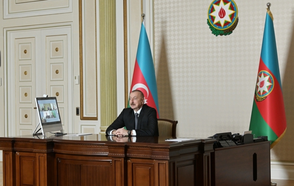 Videokonferenz zwischen Präsident Ilham Aliyev und den Leitern des Unternehmens Signify