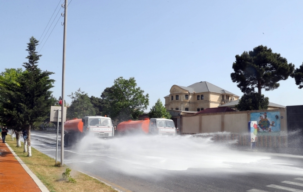Disinfection works once again carried out in main streets and avenues of Baku