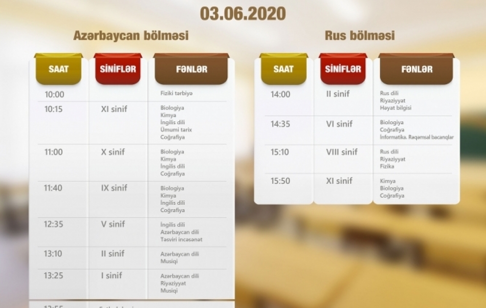 Расписание телеуроков на 3 июня