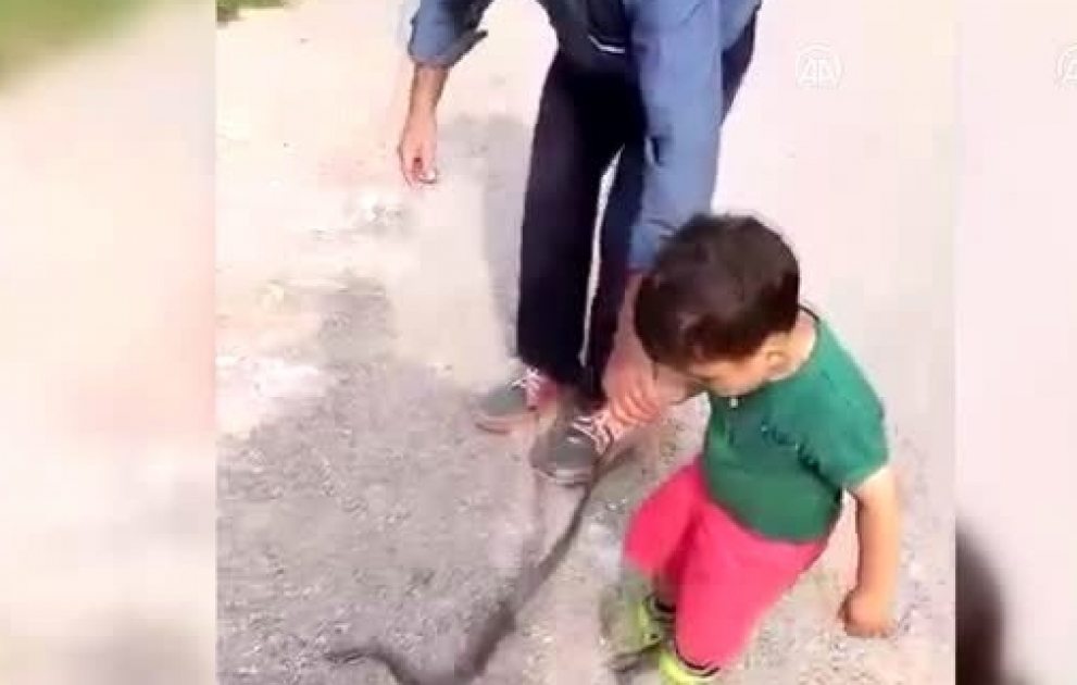 3 yaşlı uşaq ilanla oynadı