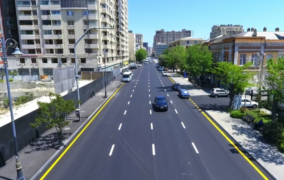 A new road junction being constructed in Baku