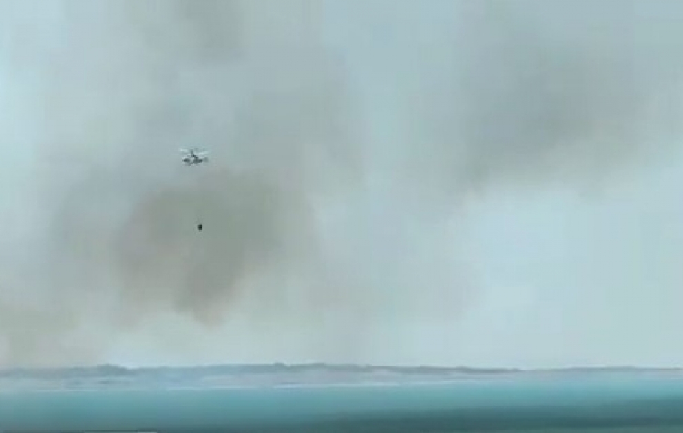 Ceyranbatanda yanğın helikopterlərlə söndürülür