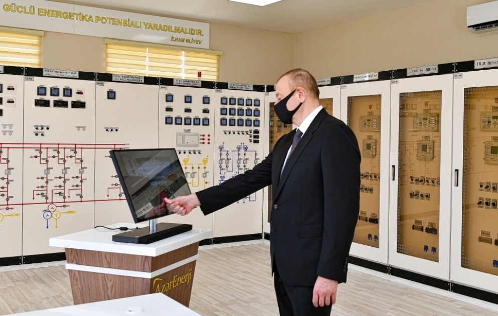 President Ilham Aliyev inaugurated Ahmadli substation owned by AzerEnergy in Khatai district, Baku