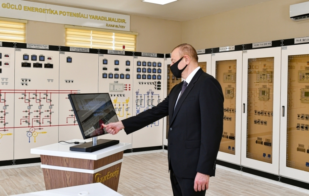 Neues Umspannwerk in Betrieb genommen Präsident Ilham Aliyev weiht Unterstation ein