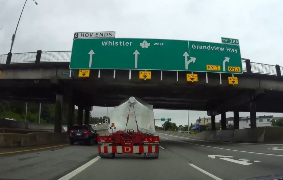 Oversize Load Scrapes Against Overpass