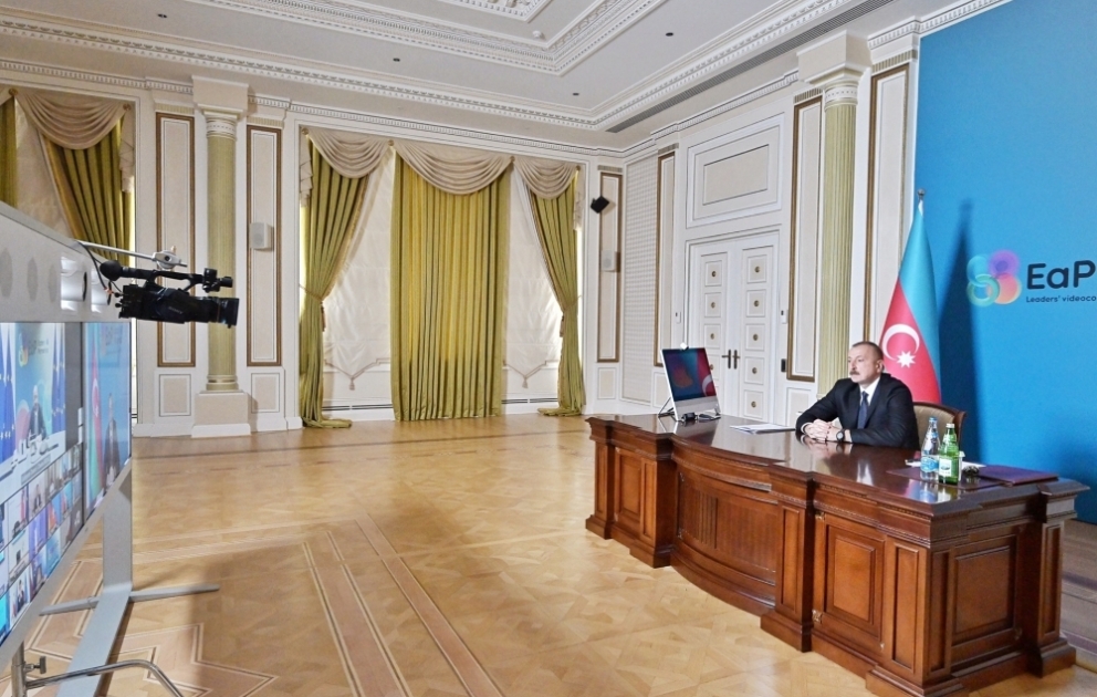 Prezident İlham Əliyev Şərq Tərəfdaşlığı ölkələrinin videokonfrans formatında sammitində iştirak edib