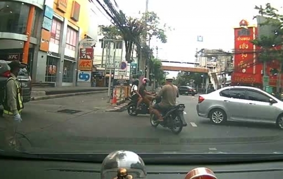 Near Miss After Running in Front of Traffic