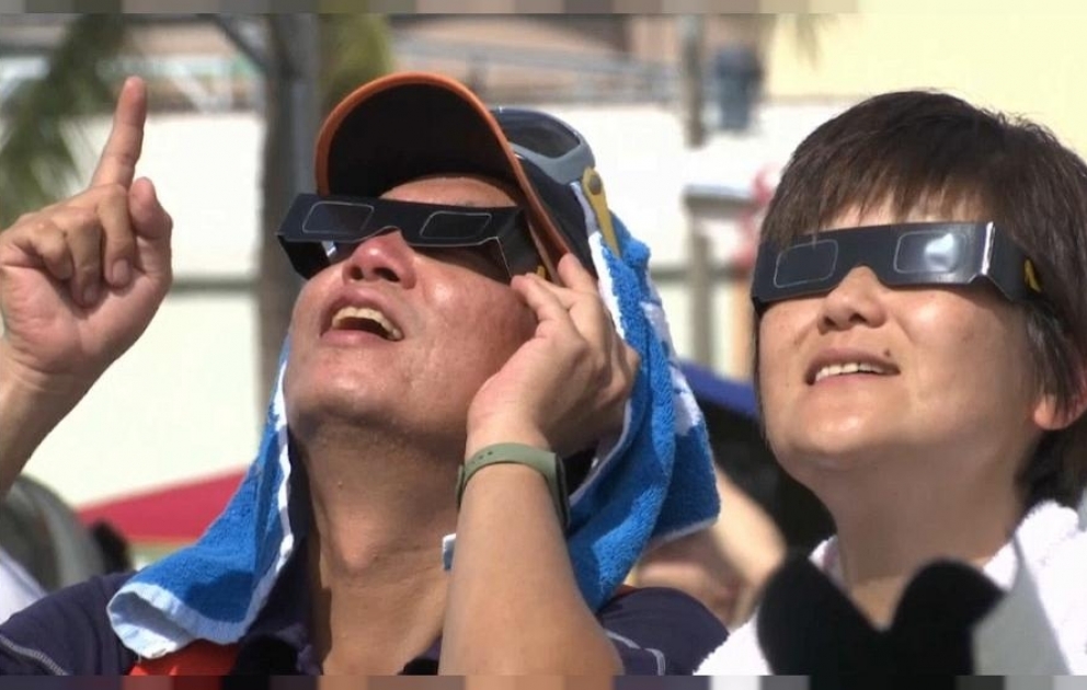 Heller Ring um den Mond: Sonnenfinsternis in Taiwan