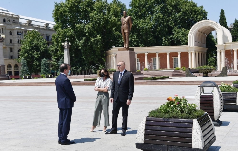 Déplacement du président Ilham Aliyev à Gandja