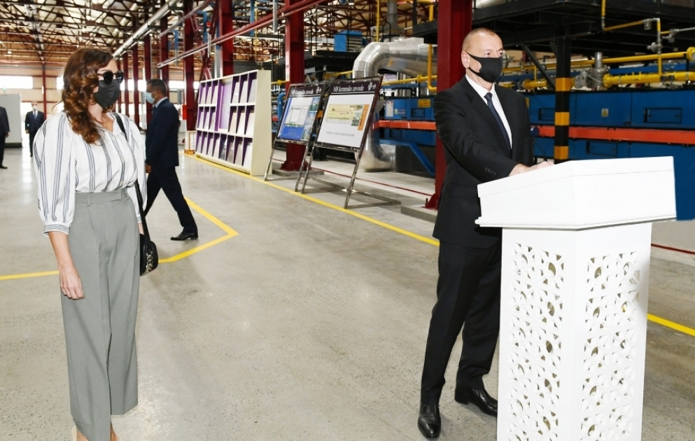 President Ilham Aliyev inaugurated construction materials manufacturing plant in Ganja