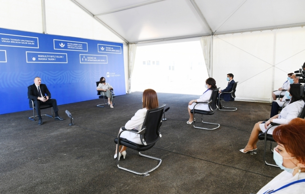 President Ilham Aliyev attended inauguration of modular hospital in Ganja