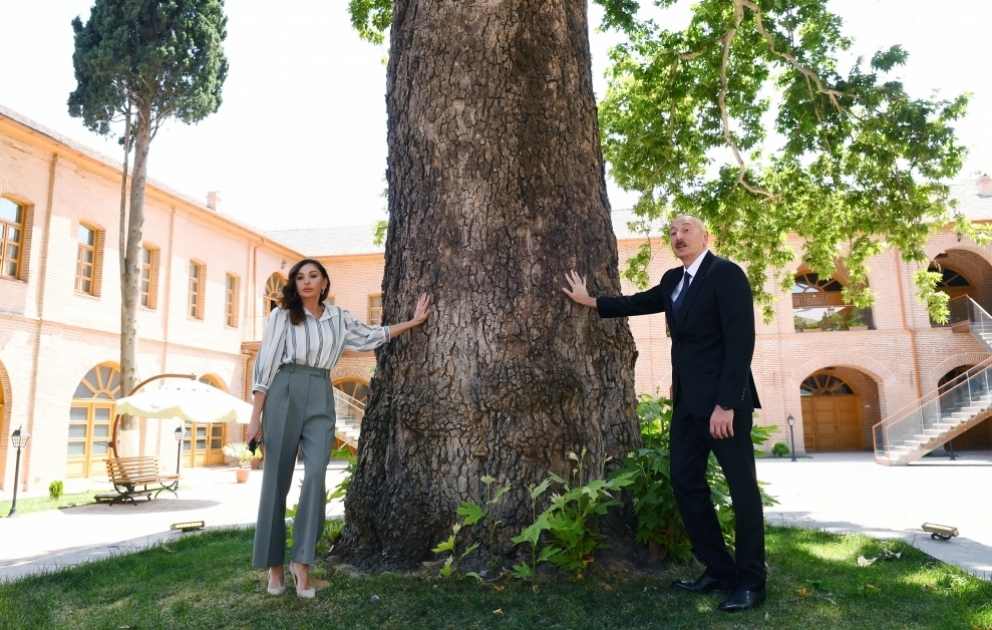 President Ilham Aliyev attended opening of “Shah Abbas” and “Ughurlu Khan” caravanserai complex in Ganja after restoration