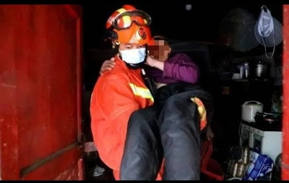 Firefighters rescue elderly man trapped in damaged building