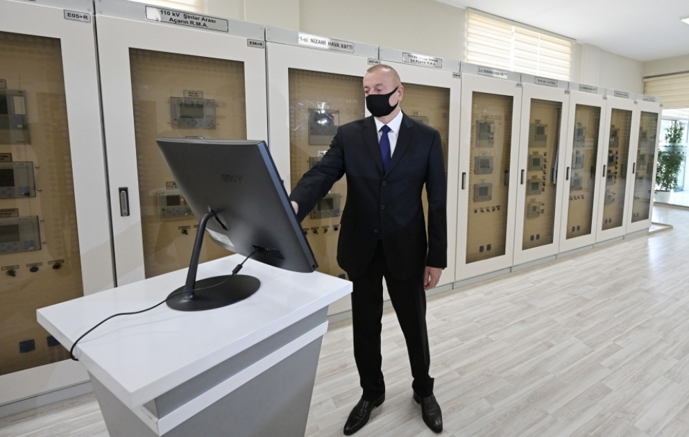 Le président Ilham Aliyev participe à l’inauguration d’une sous-station électrique reconstruite à Bakou