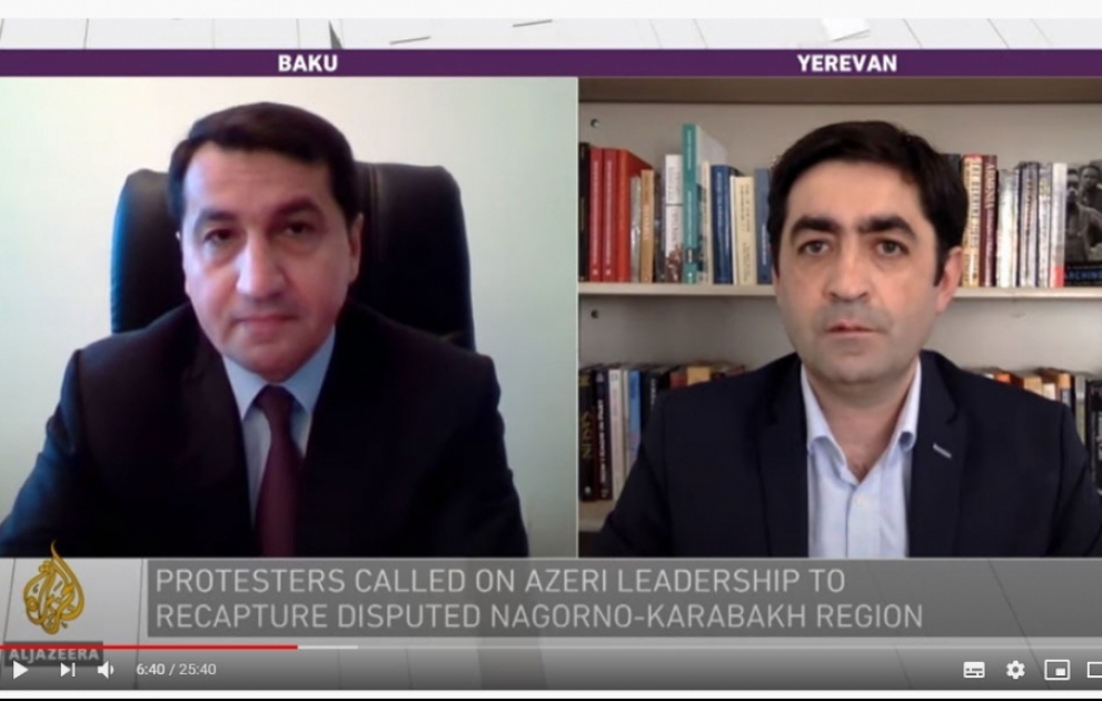 Помощник Президента разоблачил агрессорскую политику Армении на телеканале Aljazeera International