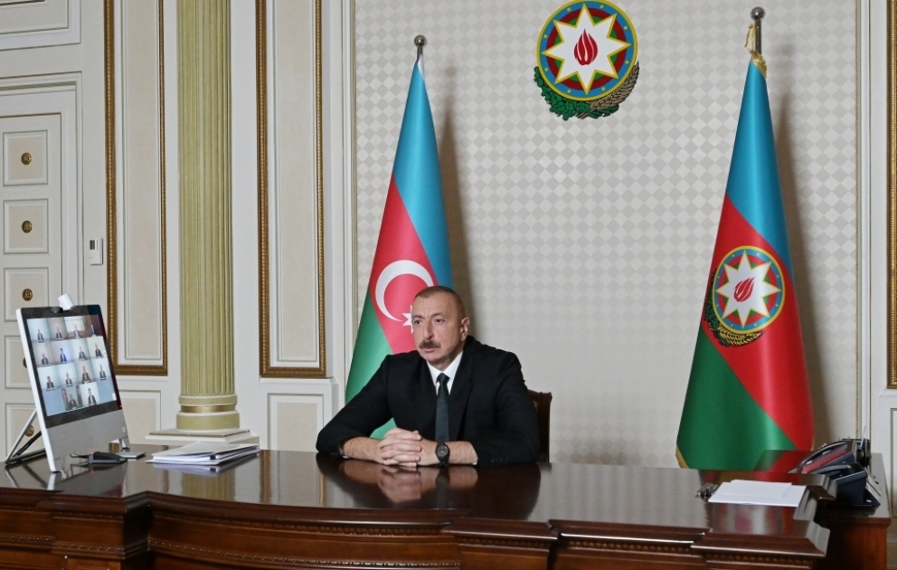 Une réunion en visioconférence consacrée à l’approvisionnement en eau se tient auprès du président Ilham Aliyev