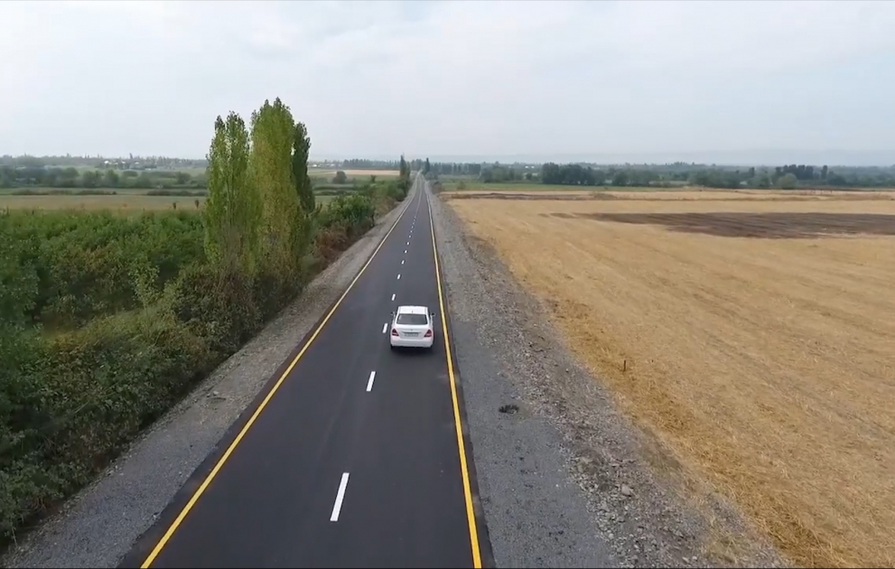Balakən rayonunda yeni kəndlərarası yol yenidən qurulub