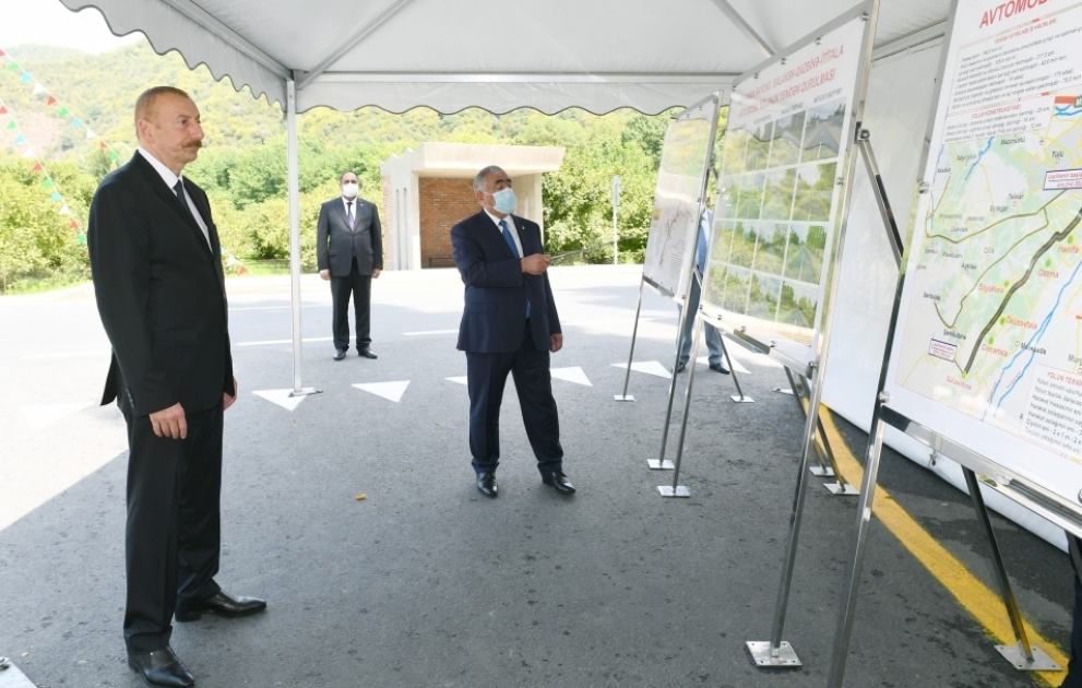President Ilham Aliyev attended opening of newly renovated Balakan-Gazbina-Ititala highway