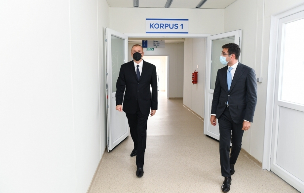 President Ilham Aliyev viewed conditions created at modular hospital in Shaki