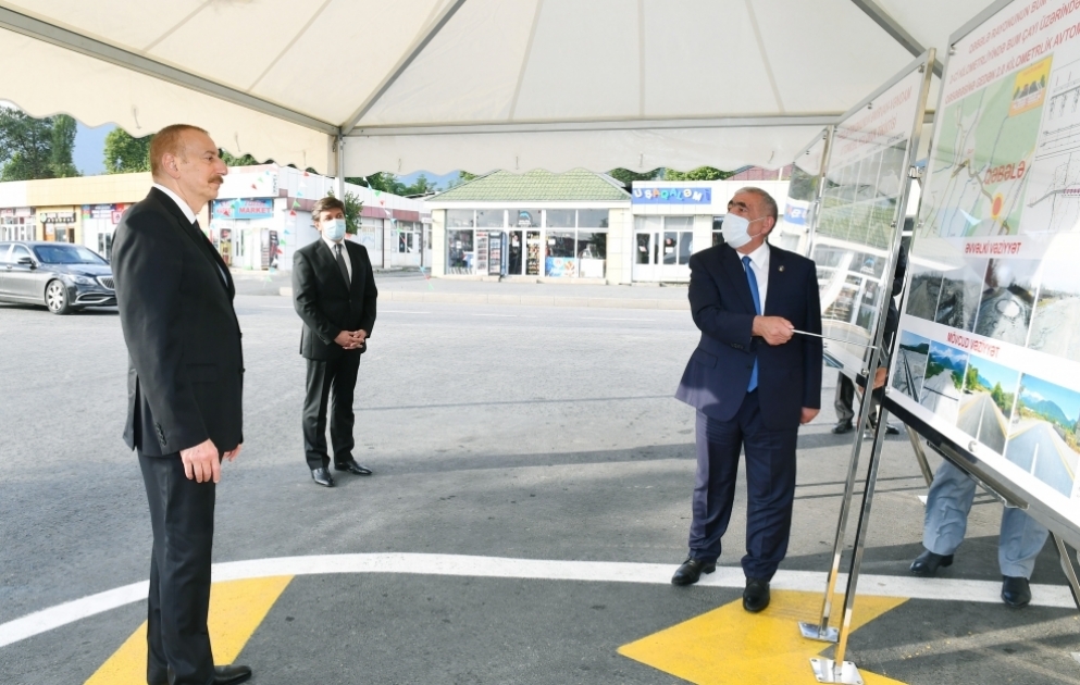 Automobilstraße Amirvan-Vendam in Gabala nach Rekonstruktion wieder zur Nutzung übergeben