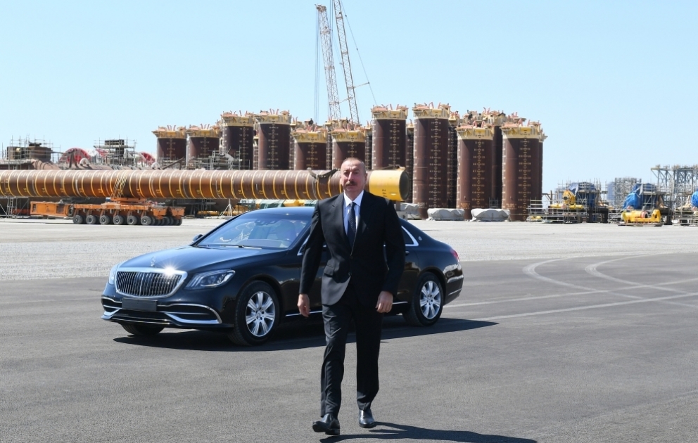 President Ilham Aliyev attended sail away of Garabagh field jacket