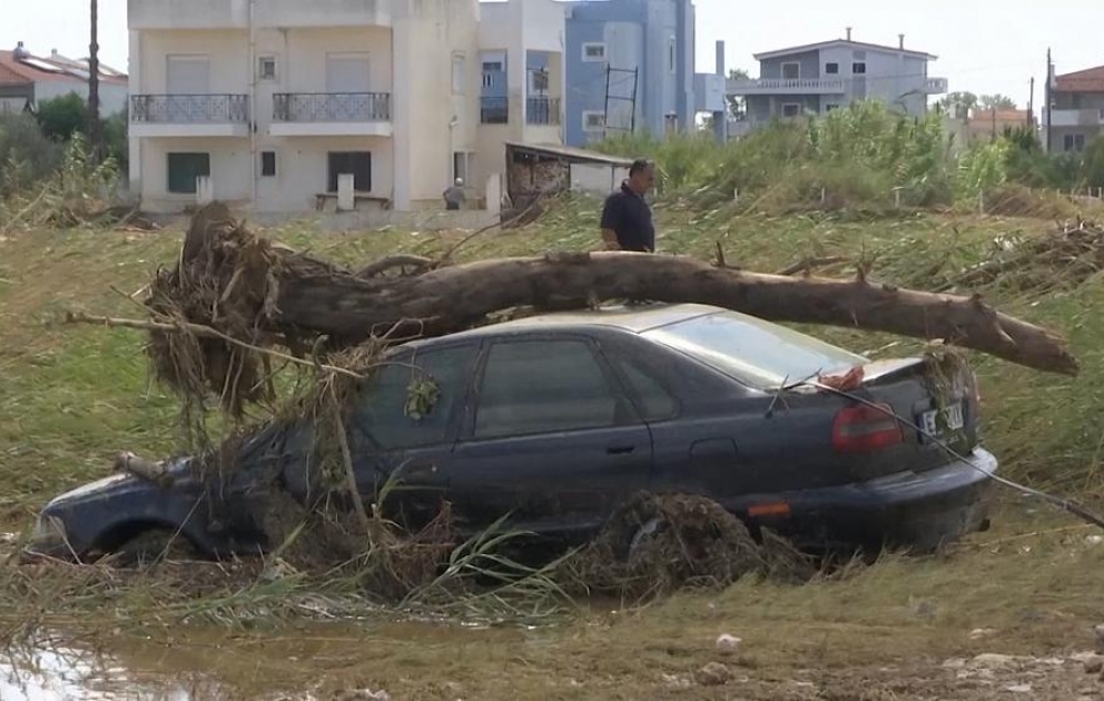Residents of Greek island face storm and flooding aftermath