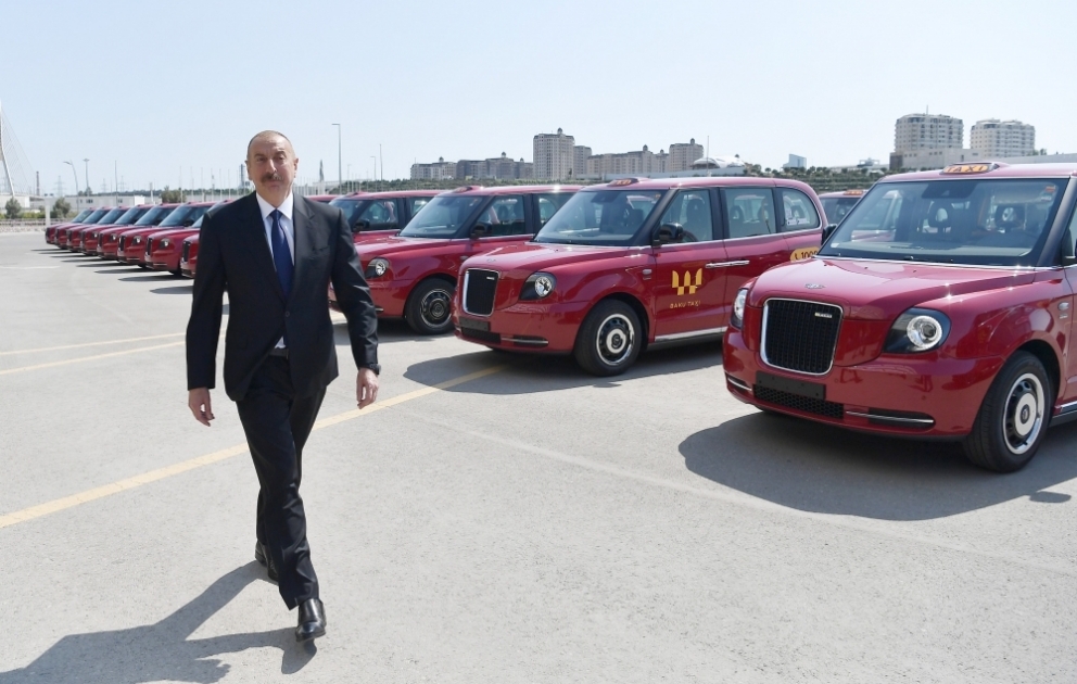 President Ilham Aliyev viewed new TX London taxis delivered to Baku