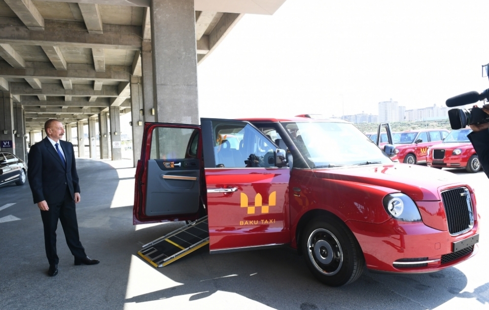President Ilham Aliyev viewed new TX London taxis delivered to Baku