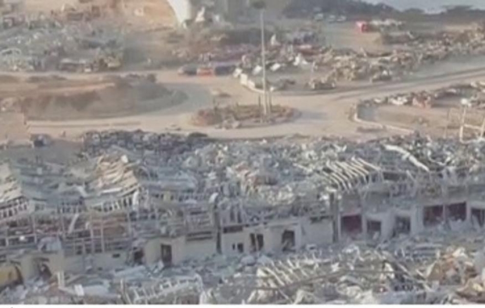Drone footage shows devastation wrought by Beirut blast