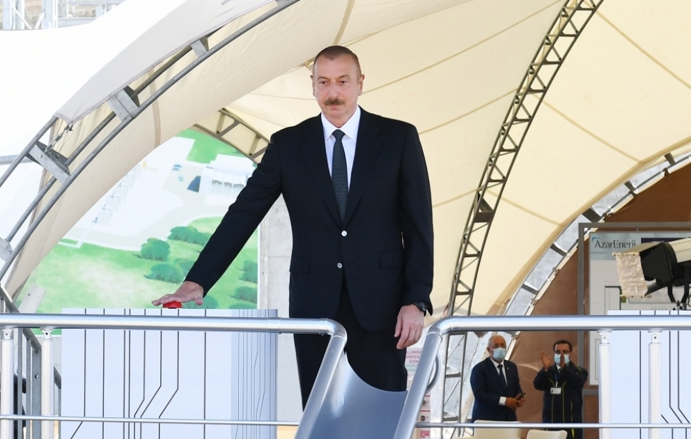 President Ilham Aliyev viewed construction of 330/220/110 kV Gobu power substation