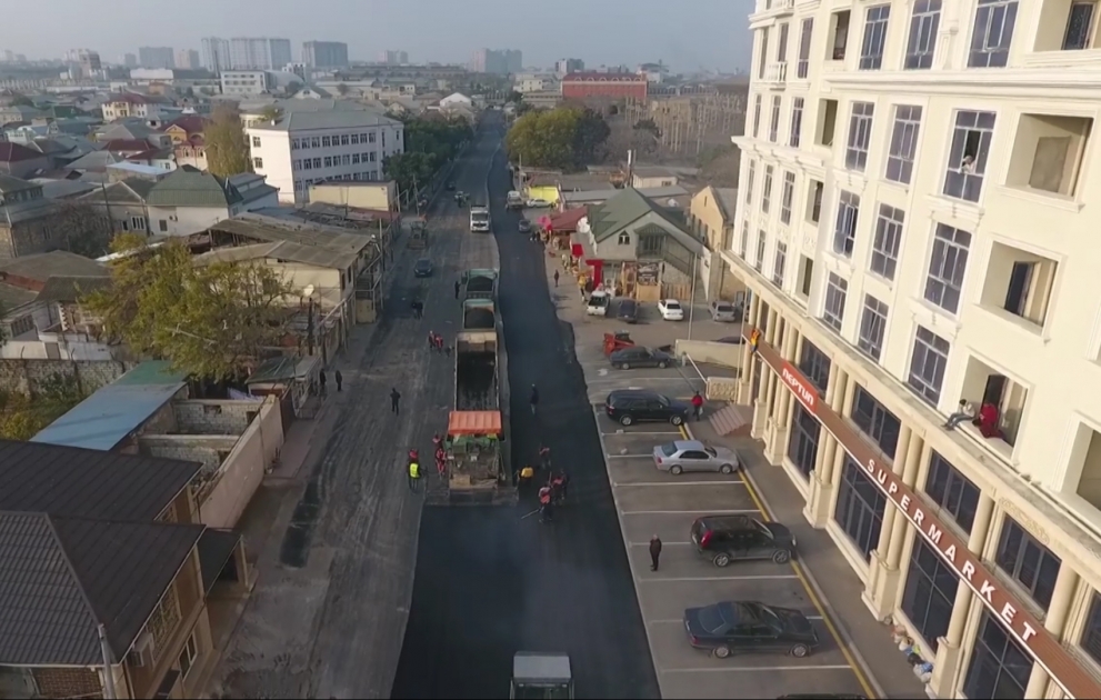 Nərimanov rayonunda 6630 metrlik küçə və yol təmir olunub