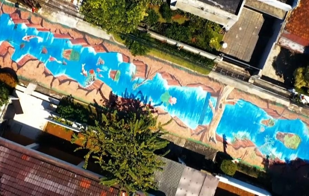A river runs through it: 3D art adds some cheer amid virus gloom in Indonesia