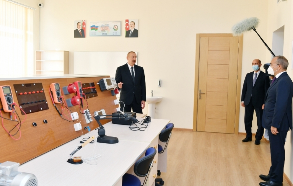 Un centre d’enseignement professionnel a été inauguré 
La cérémonie a été marquée par la présence du président Ilham Aliyev