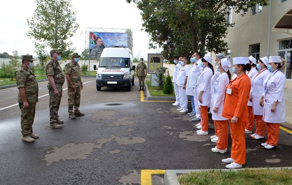 Gəncədə Hərbi Hospitalın yeni inşa edilmiş şöbəsinin açılışı olub
