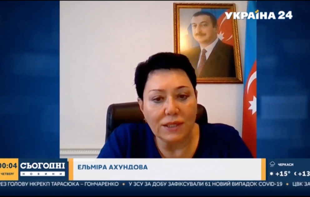 Səfir Ukraynanın məşhur telekanalındakı çıxışında Ermənistanın təcavüzkar siyasətini pisləyib
