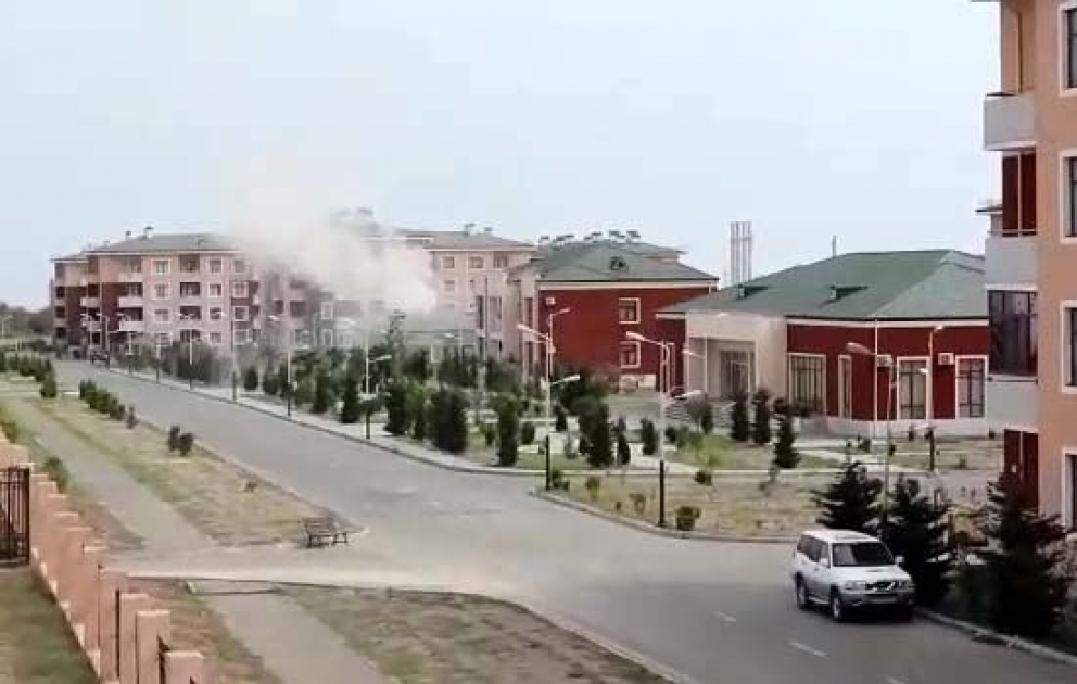 Artillery shells fired by Armenians hits a kindergarten in Tartar