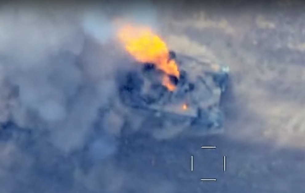 The video recording of the destruction of the enemy’s field control post and tanks