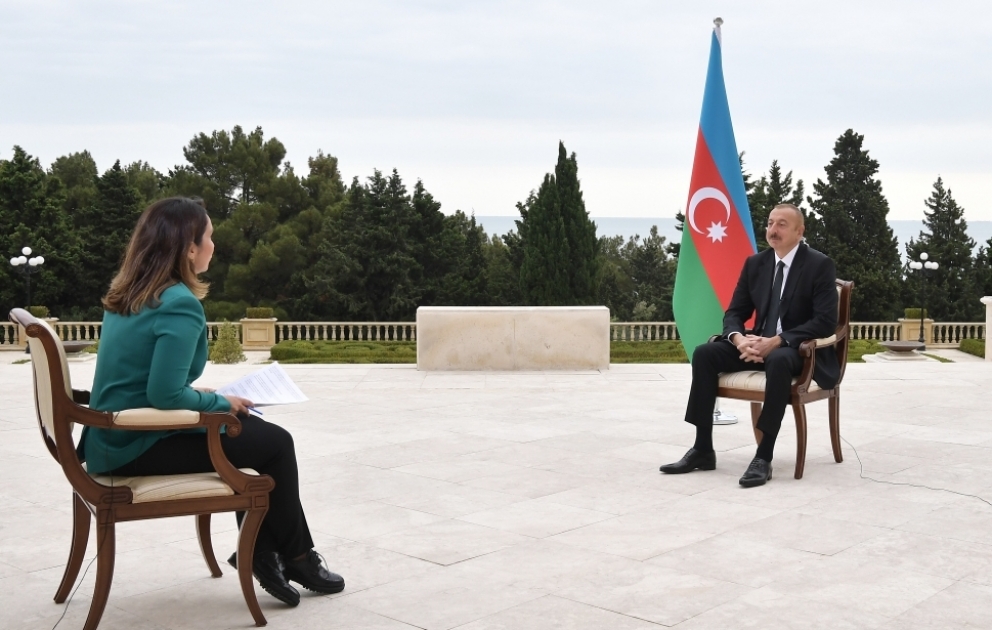 President Ilham Aliyev was interviewed by Al Jazeera TV channel