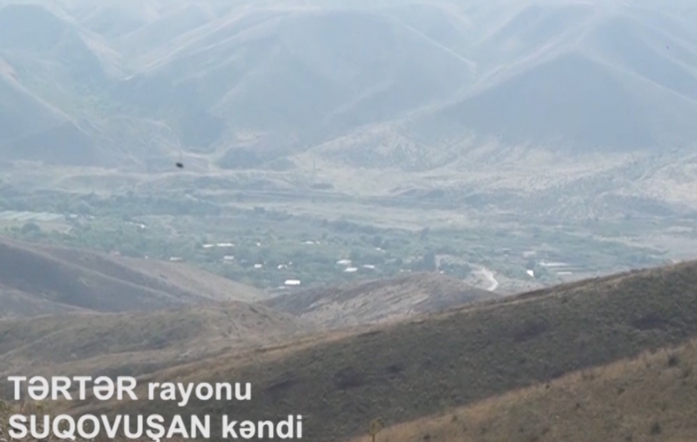 Tərtər rayonunun işğaldan azad olunan Suqovuşan kəndinin videogörüntüsü