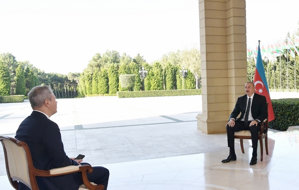 President Ilham Aliyev was interviewed by Russian RBC TV channel