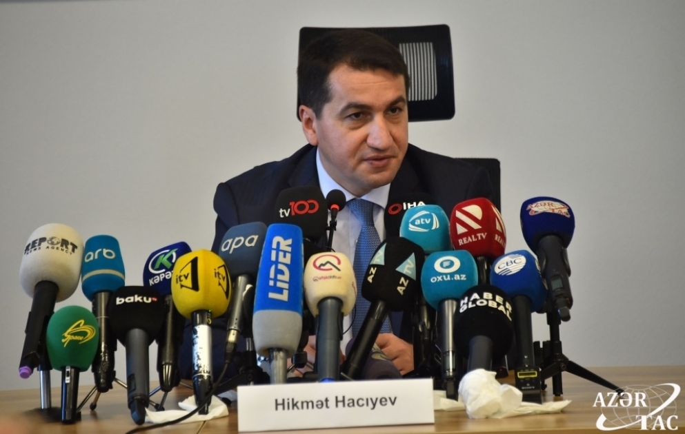 Hikmət Hacıyev: Ermənistan tərəfindən törədilmiş cinayətlər hərbi və siyasi təxribat kimi qiymətləndirilməlidir