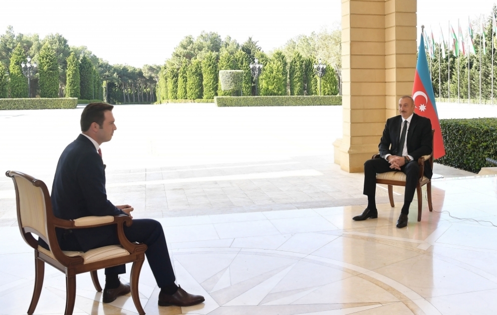 President Ilham Aliyev was interviewed by Turkish Haber Global TV channel